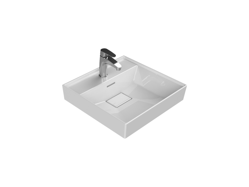 Sharp Etajerli Lavabo 48x48 Cm Beyaz