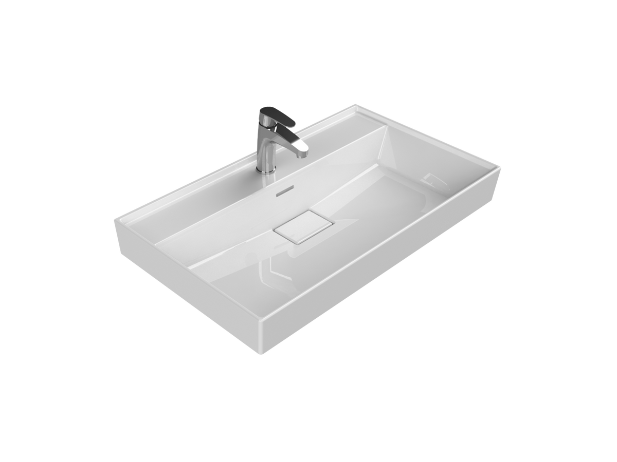 Sharp Etajerli Lavabo 80x48 Cm Beyaz