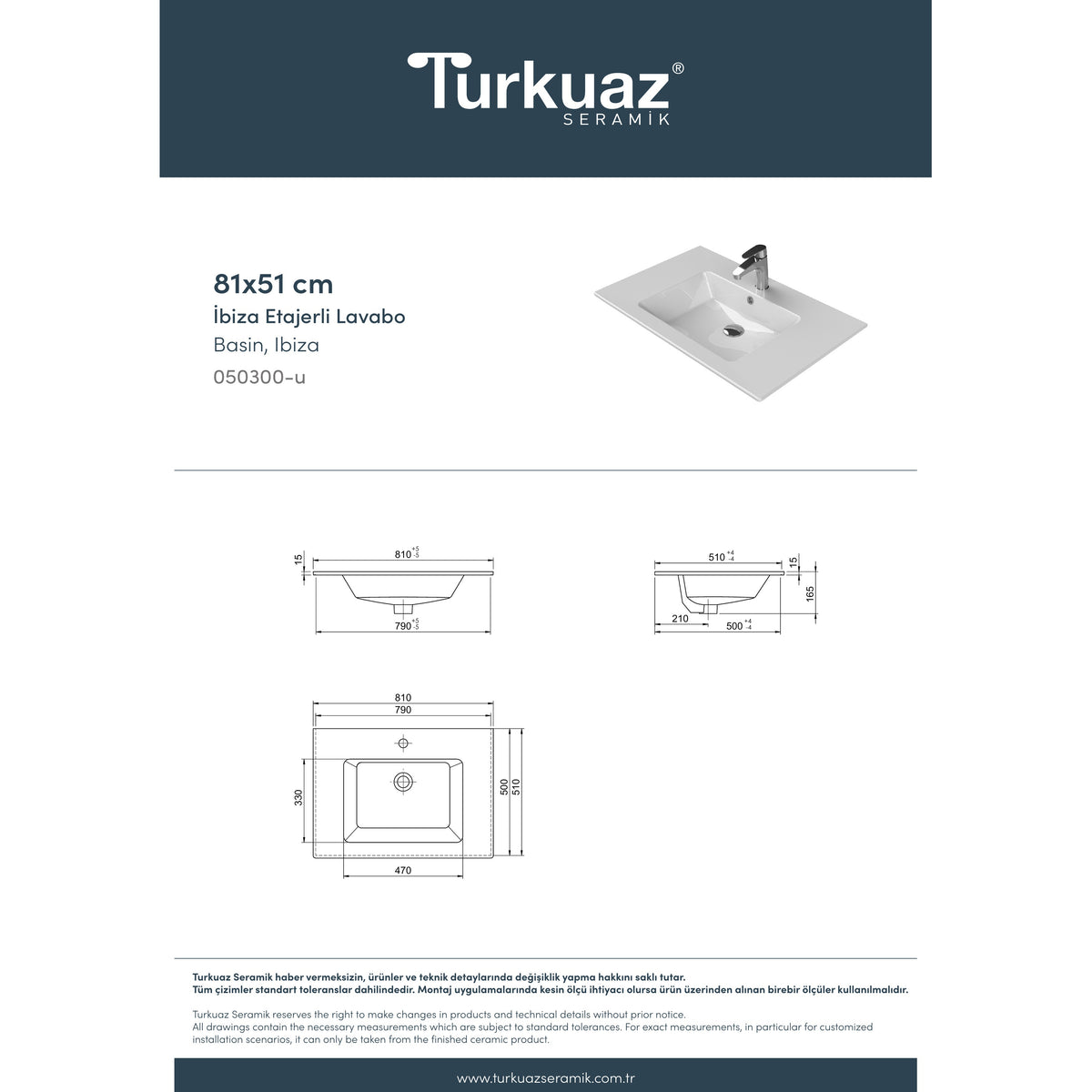 İbiza Etajerli Lavabo 81x51 Cm Beyaz