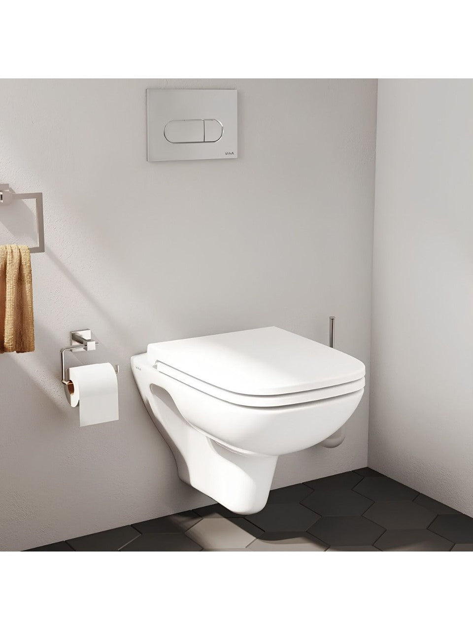 VitrA V-Fix Prime 8 Cm Gömme Rezervuar Seti Mat Krom Basma Paneli ve Ankastre Stop Valf Dahil (800-2030)