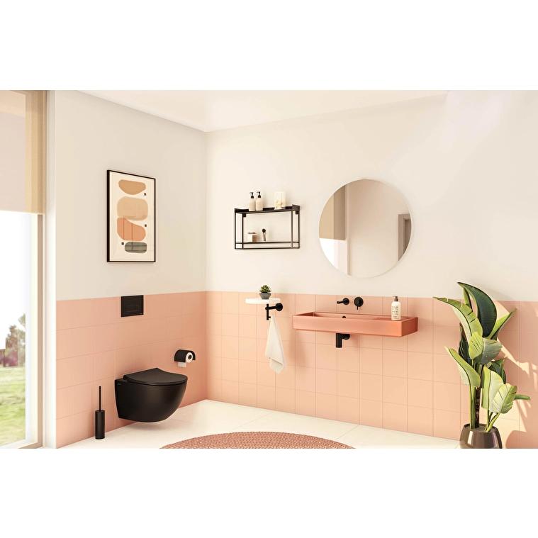 VitrA V-Fix Prime 8 Cm Gömme Rezervuar Seti Mat Siyah Basma Paneli ve Ankastre Stop Valf Dahil (800-1896)