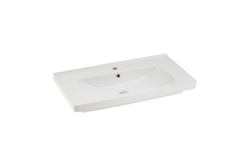 Seramiksan Pino 80 Cm Banyo Mobilyası Seti Ay Gri - Saturn Etajerli Lavabo ve Aynalı Dolaplı