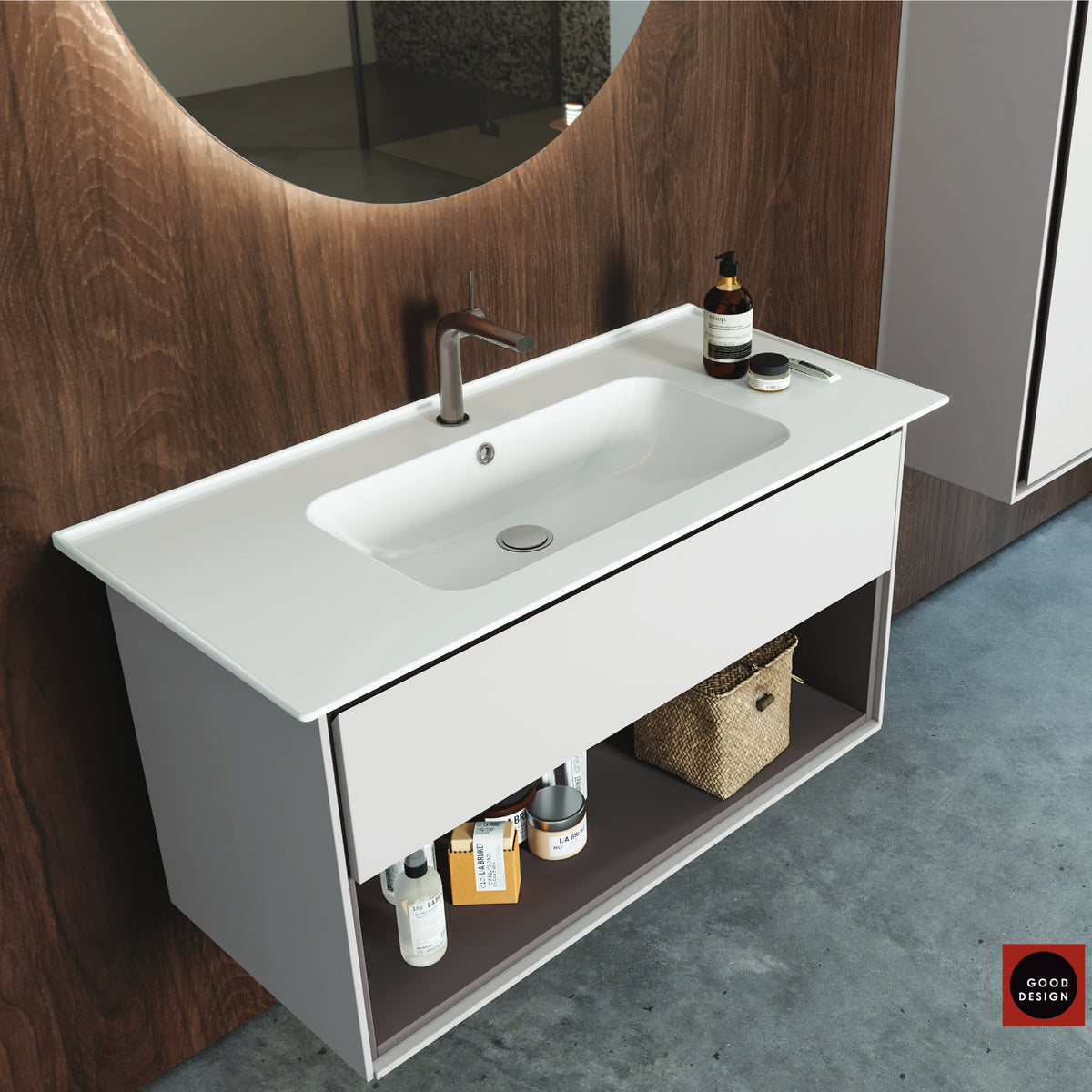 Blue Etajerli Lavabo 100x47 Cm Beyaz