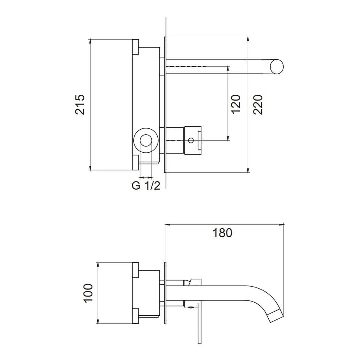 Valtemo Versa Ankastre Lavabo Bataryası Parlak Altın (İç Set Dahil)