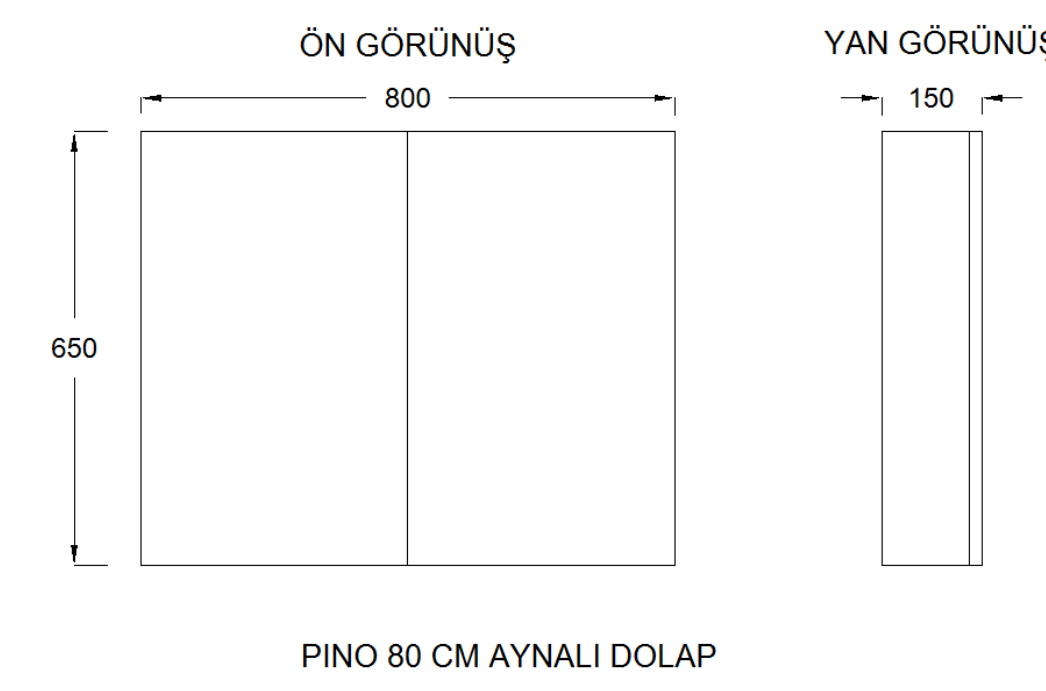 Seramiksan Pino 80 Cm Banyo Mobilyası Seti Ay Gri - Saturn Etajerli Lavabo ve Aynalı Dolaplı