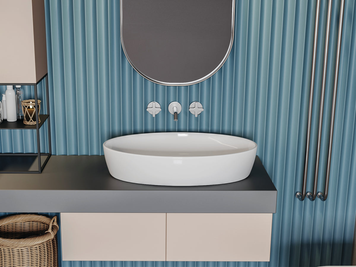 One Tezgah Üstü Lavabo 67x42 Cm Beyaz