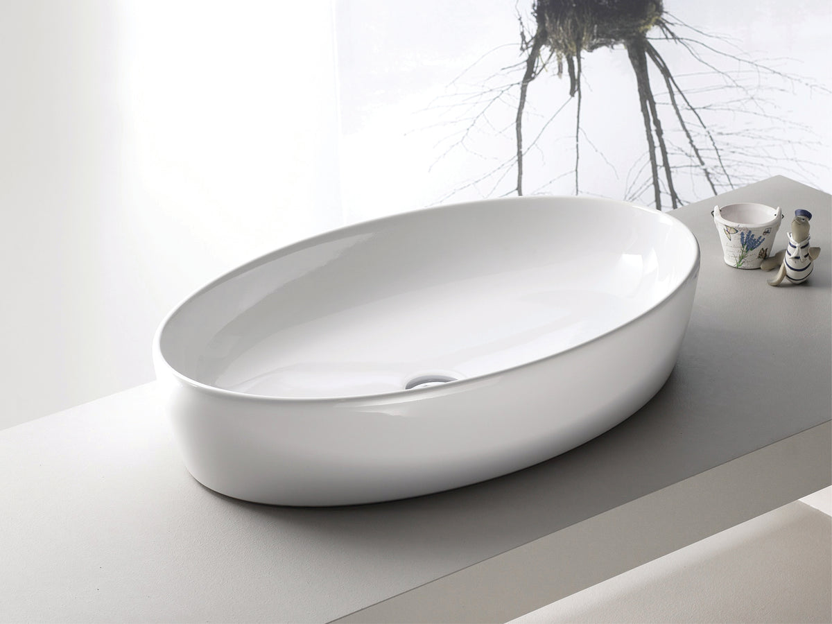 One Tezgah Üstü Lavabo 67x42 Cm Beyaz
