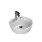 One Tezgah Üstü Lavabo Ø42 Cm Beyaz (Batarya Delikli)