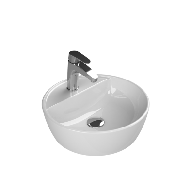One Tezgah Üstü Lavabo Ø42 Cm Beyaz (Batarya Delikli)