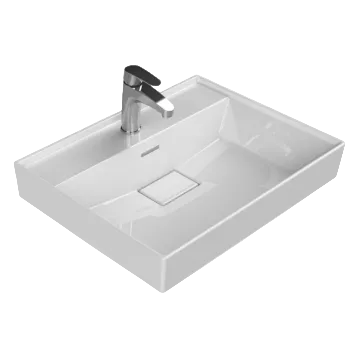 Sharp Etajerli Lavabo 60x48 Cm Beyaz