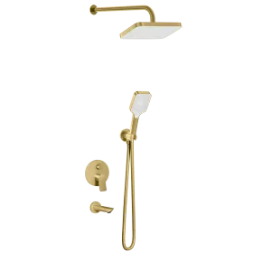 Valero Ankastre Banyo Seti 3 Yollu Brushed Gold (İç Set Dahil)