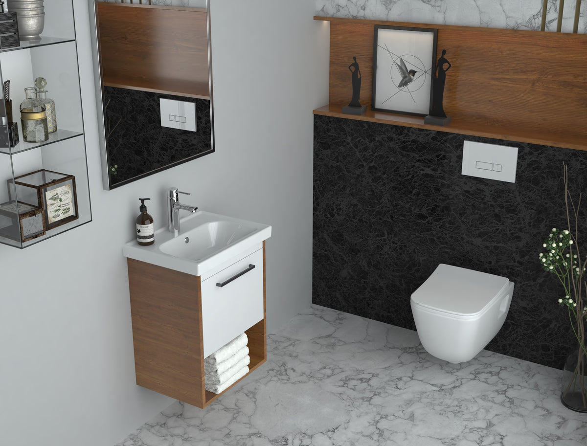 Frame Etajerli Lavabo 50x38 Cm Beyaz